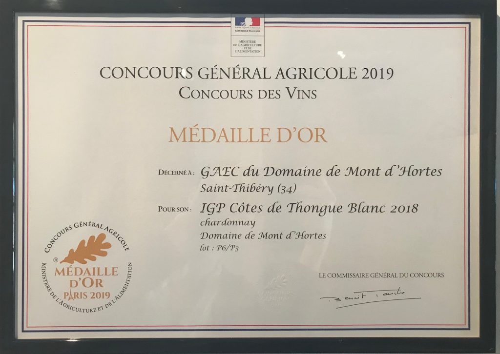 Concours Général Agricole 2019 : Médaille d'or